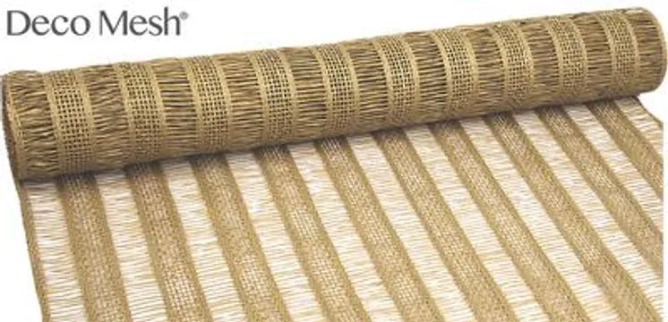 Deco Mesh Burlap Stripe 53cm x 4.57m Light Natural