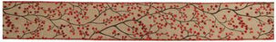 Wired Edge Christmas Glitter Berries 63mm x 9.1m Design No.376 Natural/Red
