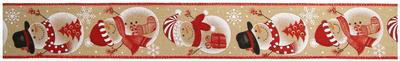 Wired Edge Christmas Snowman 63mm x 9.1m