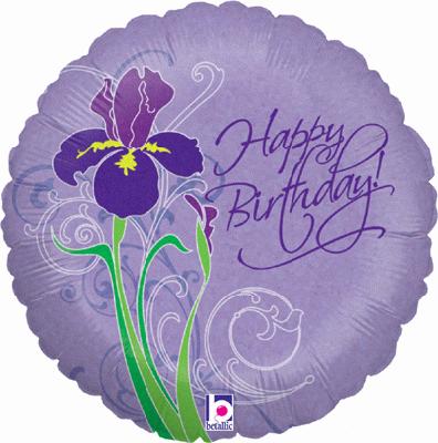 18" Foil Balloon - Happy Birthday - Iris