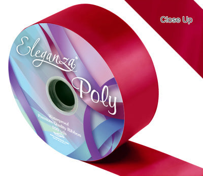 Florist Poly Ribbon -  100 yards x 2"  - Radiant Claret