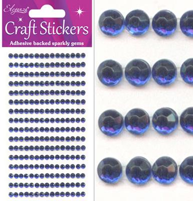 4mm Royal Blue Diamante Gems Craft Stickers 240pcs (Sapphire)