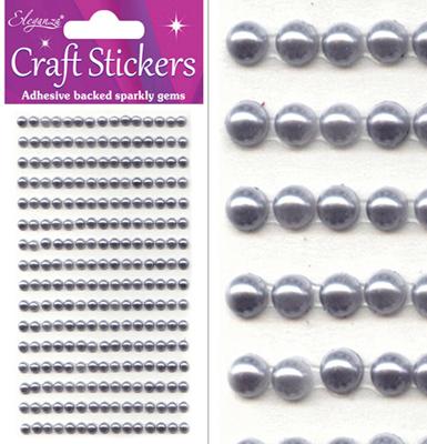 4mm Silver Pearl Craft Stickers 240pcs