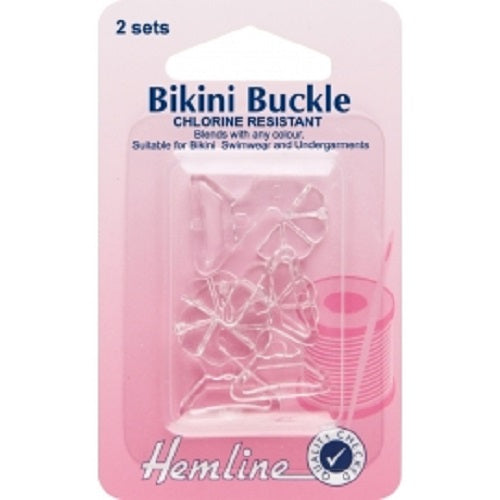 2 Sets of Bikini Buckles x 12mm - Clear