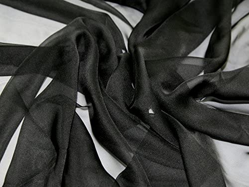 1 Metre Chiffon Cationic Fabric x 145cm - Black
