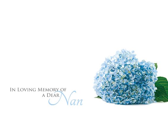 9 Large Florist Sympathy Message Cards - 12.5 x 9cm -  In Loving Memory of a Dear Nan
