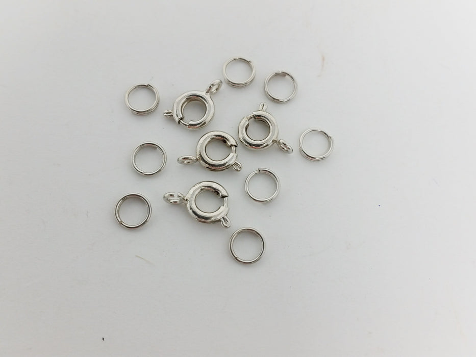 Trimits Bolt & Spring Silver Rings - 4 Sets