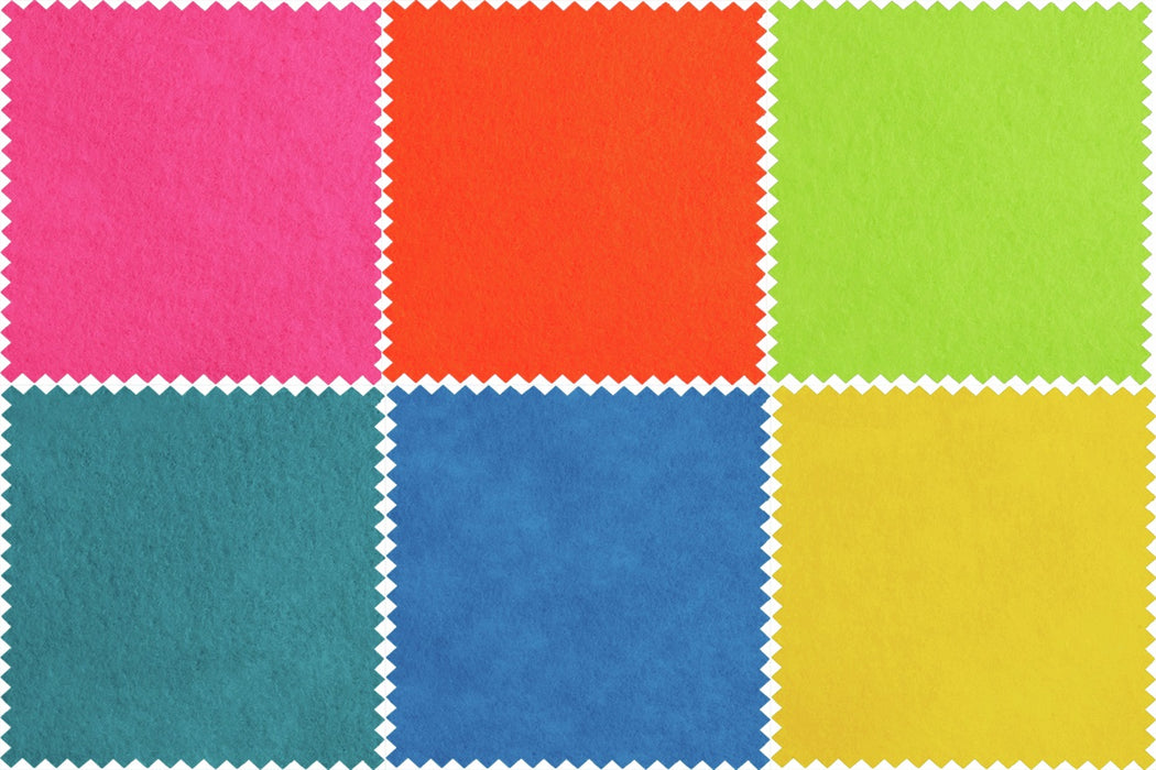 6 Piece Acrylic Felt Bundle - 30 x 23cm - Bright Shades