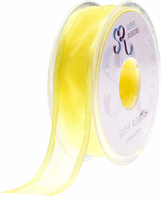 Lemon Yellow 10mm Satin Edge Organza x 25m