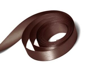 15mm x 20m Double Faced Satin Ribbon - Chocolate