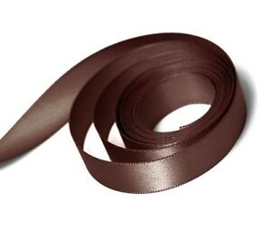 15mm x 20m Double Faced Satin Ribbon - Chocolate Brown