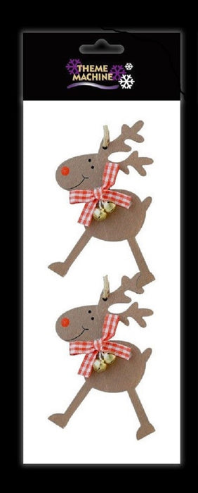 Wooden Rudolph Hangers x 10cm - Colour Selected at Random