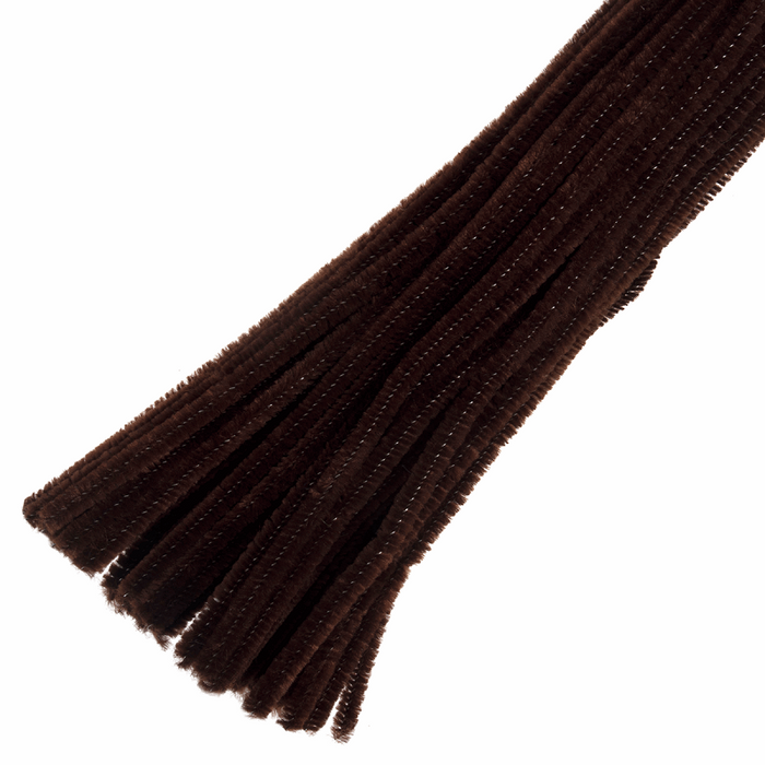 30 x Chenilles Pipe Cleaners  30cm x 6mm - Brown