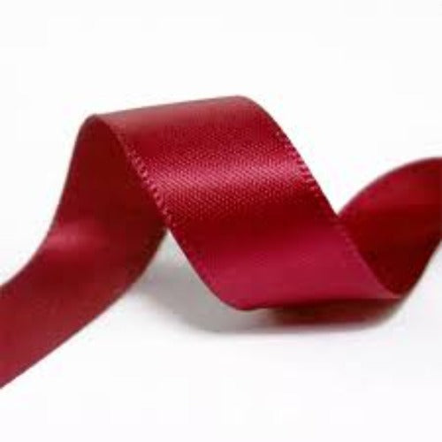 15mm x 20m Double Faced Satin Ribbon - Burgundy