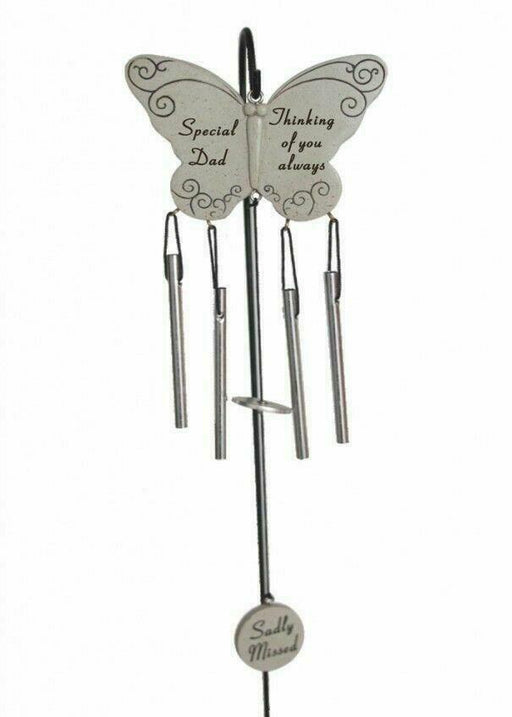 Memorial Butterfly Windchime  & Hanging Crook Stick  - Special Dad