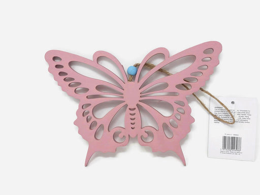 Hanging Wooden Butterfly x 19cm - Pink