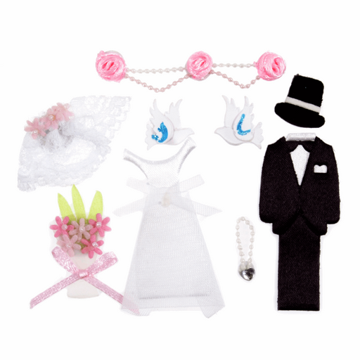 Wedding outfit Bride and Groom Card Embellishment