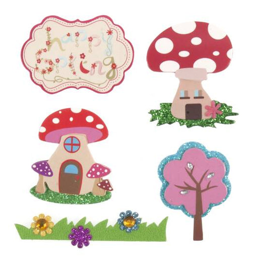 Fairy Garden Toadstools , Craft Stickers, Felt Card Scrapbooking Embellishments
