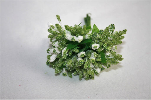 Small Green & White Glitter Berry Bunch