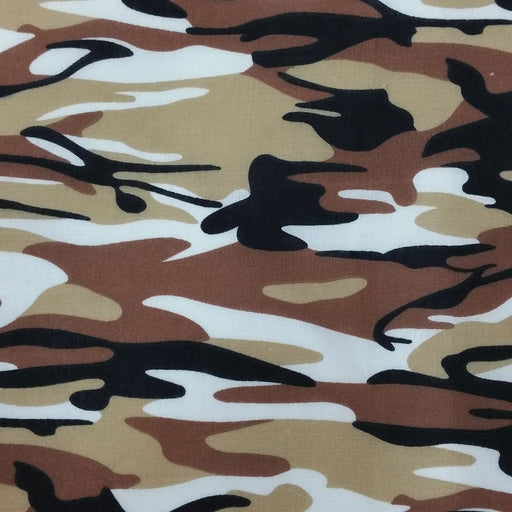 1 Metre Polycotton Beige Camouflage Print Fabric x 112cm / 44" - C411