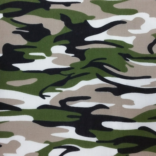 1 Metre Polycotton Green Camouflage Print Fabric x 112cm / 44" - C412