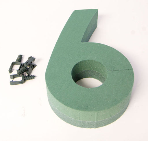 Oasis Floral Foam Number with Clips "6"