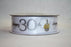 Happy 30th Gold & Silver on White Satin Ribbon 25mm