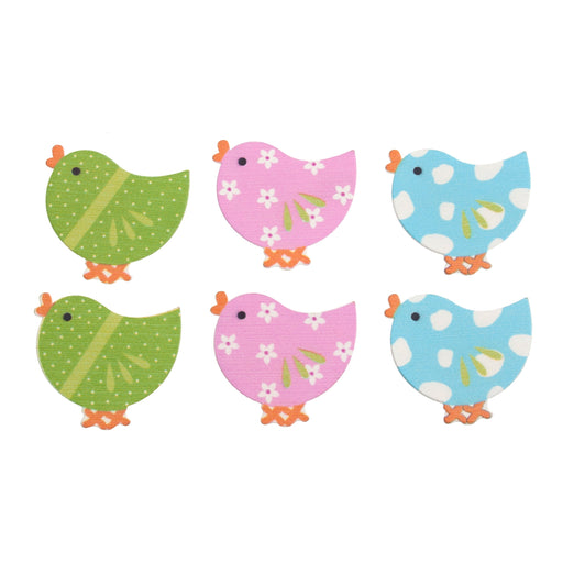 Craft Embellishment - Coloured Chicks - Pack of 6