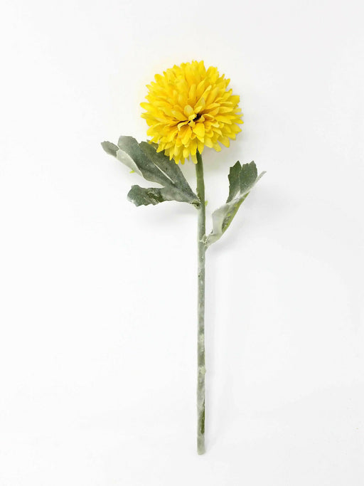 Single Stem Chrysanthemum Pick x 27cm - Yellow