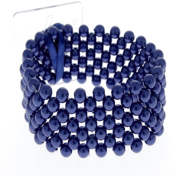 Classic Corsage Beaded Bracelet - Navy