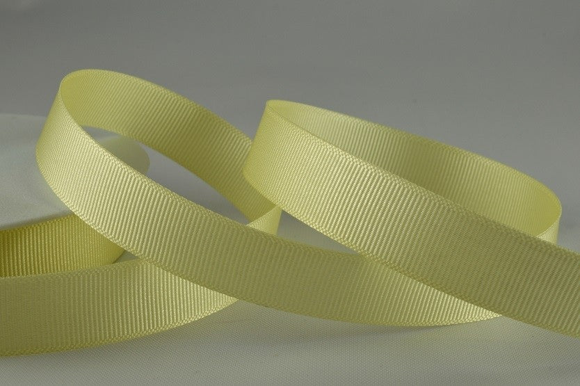 25mm x 20m Grosgrain Ribbon - Lemon