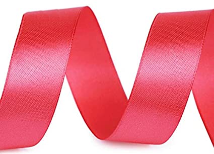 38mm x 20m Double Faced Coral Satin Ribbon