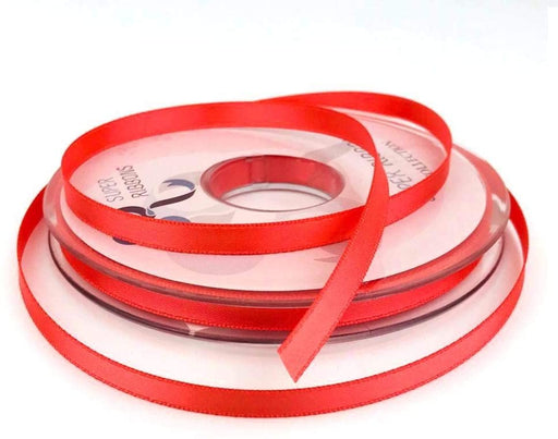 6mm x 20m Double Faced Coral Satin Ribbon