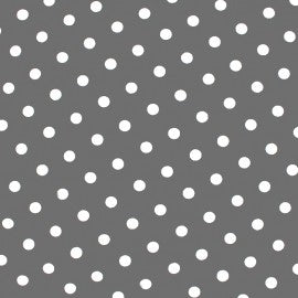 100% Cotton Poplin Fabric Bright Grey - 7mm Polka Dot - 112cm wide - 1 Metre