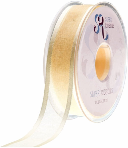 Cream 10mm Satin Edge Organza x 25m
