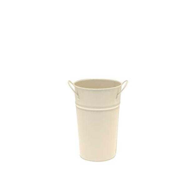 Cream Zinc Vase - 20 x 13cm