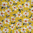 1 Metre 100% Cotton White Linum Flower on Yellow Background 150cm Wide stock location c2