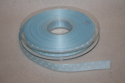 10mmx20m polka dot ribbon light blue L956