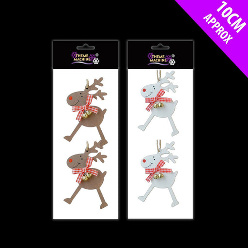 Wooden Rudolph Hangers x 10cm - Choice of White or Brown
