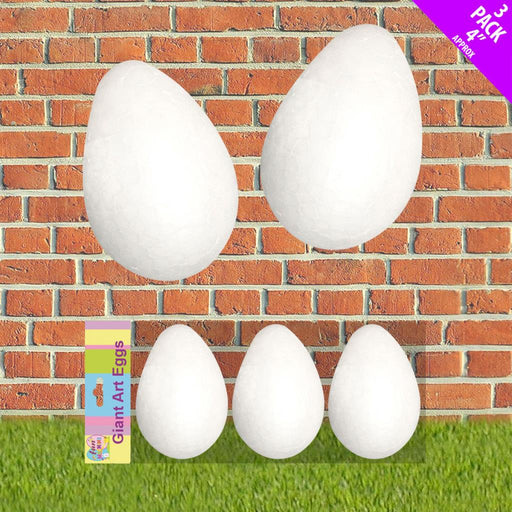 Pack of 3 Polystyrene Eggs x 10cm