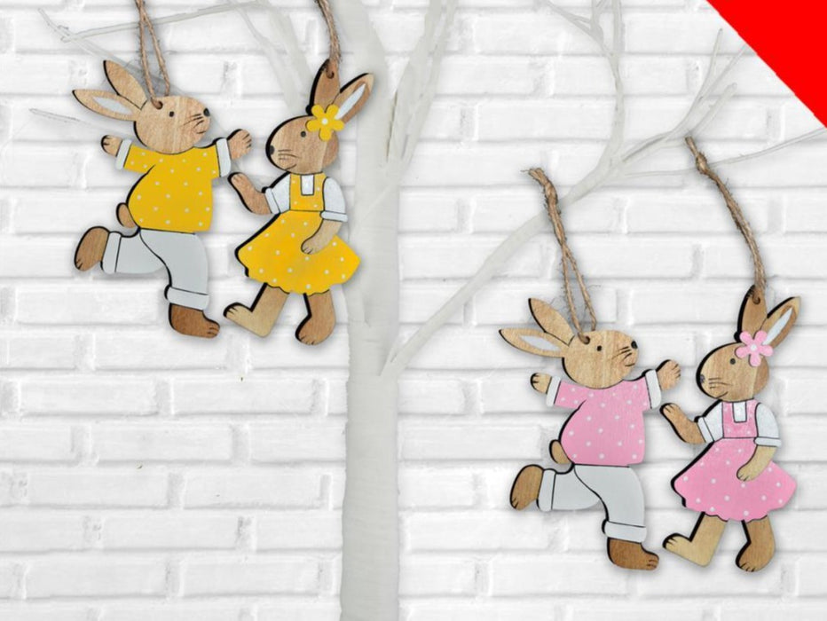Hanging Wooden Polka Dot Bunny - Colour Picked at Random