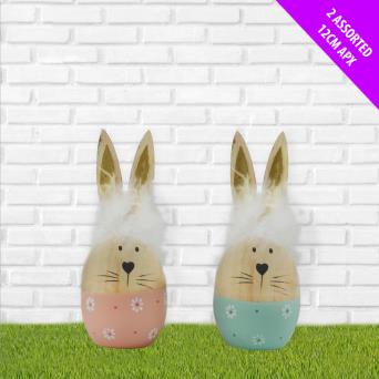 12cm Wooden Bunny - Colour Picked at random