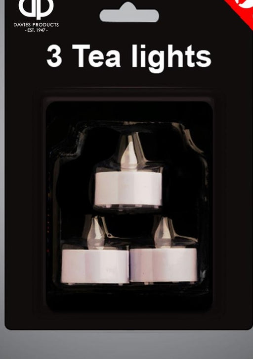 Pack of 3 LED White Tealights