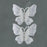 2 Clear Glitter Tie on Butterflies x 10cm