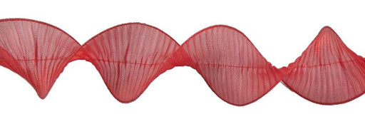 Ruffle Ribbon - 10cm x 2.7m - Red