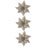 3 Clip on Glitter Poinsettia x 8cm - Champagne Gold