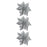 3 Clip on Glitter Poinsettia x 8cm - Silver