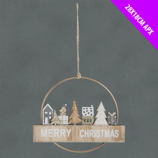 Merry Christmas Metal Hoop Hanger