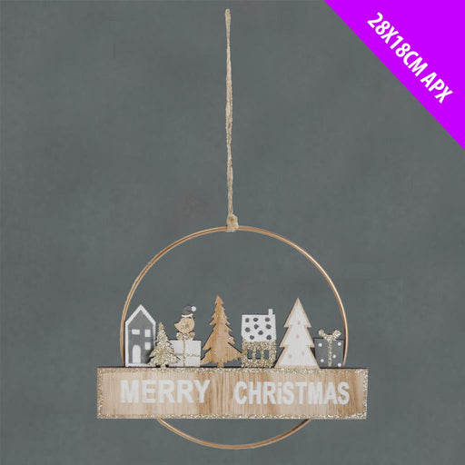Merry Christmas Metal Hoop Hanger
