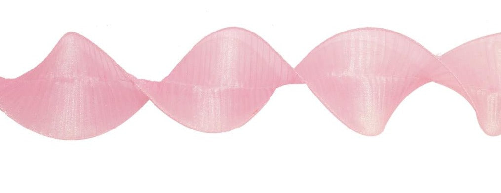 Ruffle Ribbon - 10cm x 2.7m - Pink